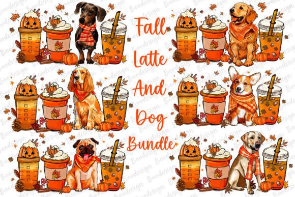 Autumn Fall Coffee Cup with Dog Bundle