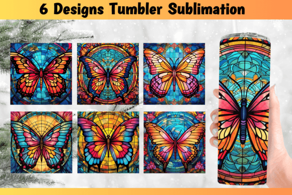 Butterfly Stained Glass Tumbler Wrap