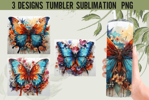 Butterfly Tumbler Wrap Sublimation
