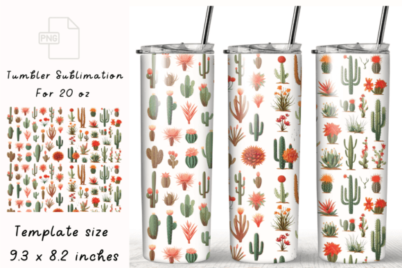Cactus Tumbler Wraps for 20 Oz Skinny