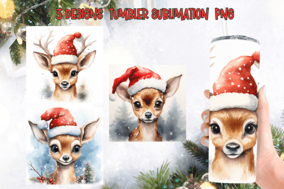 Christmas Santa Deer Tumbler Sublimation