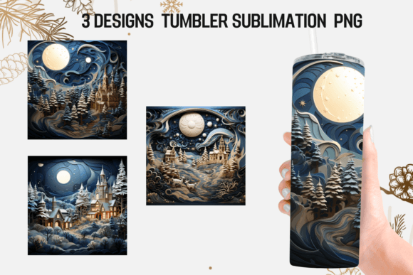 Christmas Tumbler Wrap Sublimation Desig