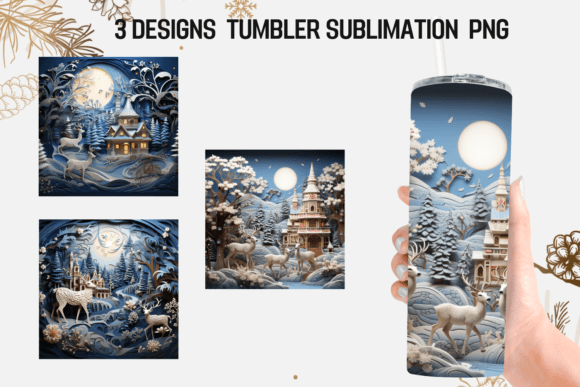 Christmas Tumbler Wrap Sublimation Design
