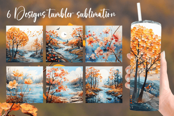 Colorful Autumn Tumbler Wrap Sublimation