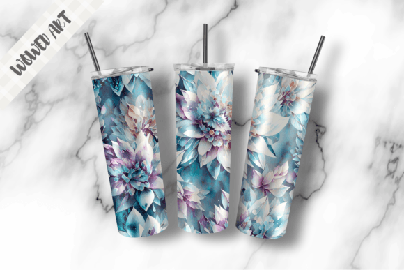 Crystal Flower 20oz Skinny Tumbler Wrap