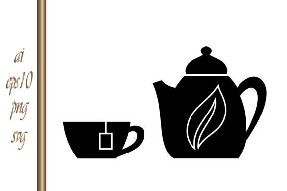 Doodle Teapot with Cup Icon Drink Clipar