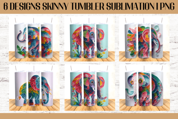 Elephant Paper Quill Tumbler Sublimation