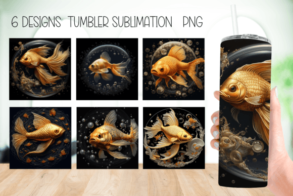 Gilden Fish Tumbler Sublimation Design