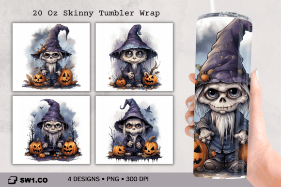 Gnome Ghost Tumbler Sublimation Wrap