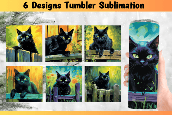 Halloween Cat Tumbler Wrap Sublimation