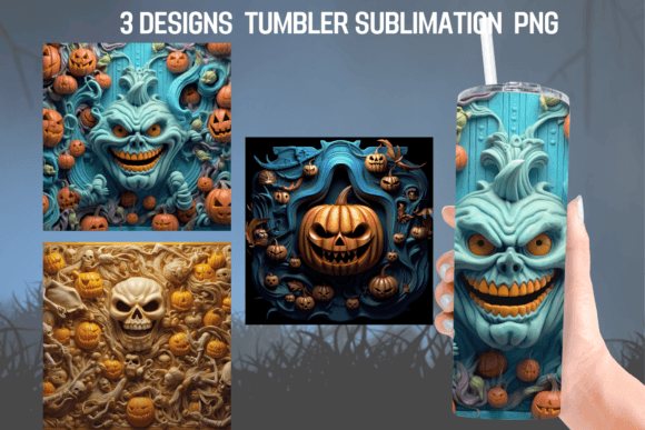 Halloween Tumbler Sublimation Design