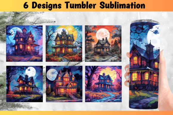 Haunted House Halloween Tumbler Wrap