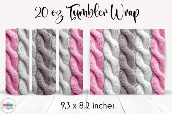 Knitted Pattern 20 Oz Tumbler Wrap PNG