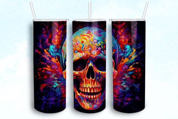 Psychedelic Skull 20oz Skinny Tumbler