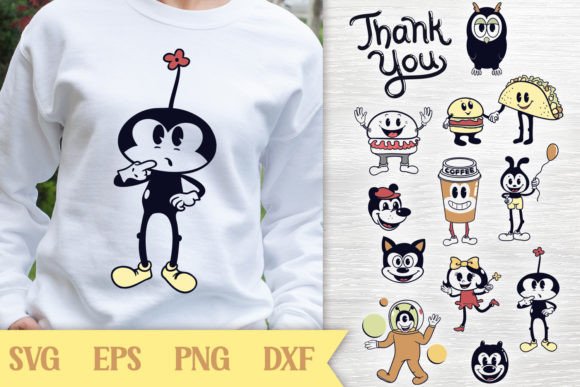 Retro Characters Bundle 12 SVG Items