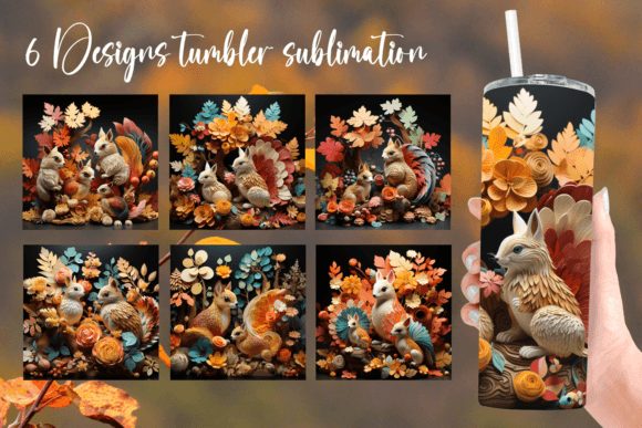 Squirrel Paper Quilling Tumbler Wrap