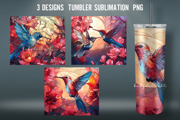 Stained Glass Hummingbird Tumbler Wrap