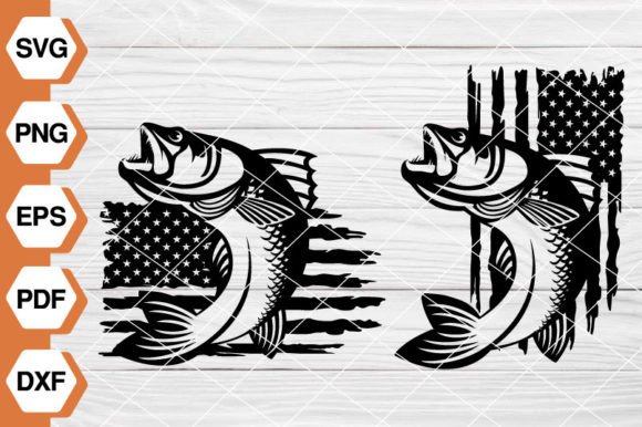 US Bass Fishing SVG, Bass Fish EP-133