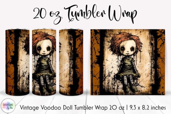 Vintage Halloween Doll Tumbler Wrap