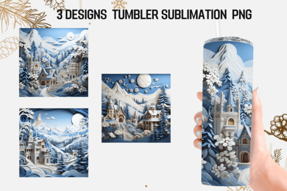 Winter Tumbler Sublimation Design