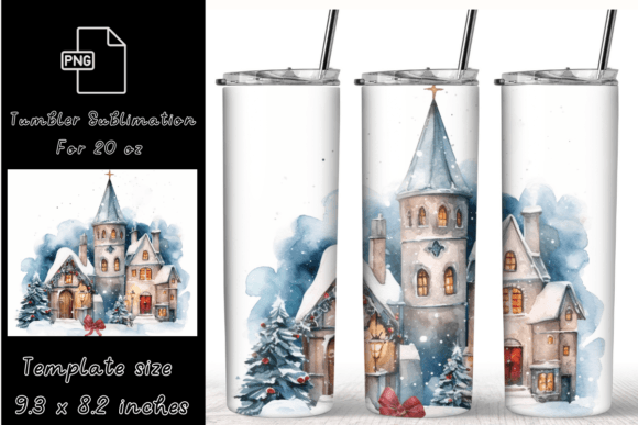 Winter Watercolor Tumbler Wraps 20 Oz